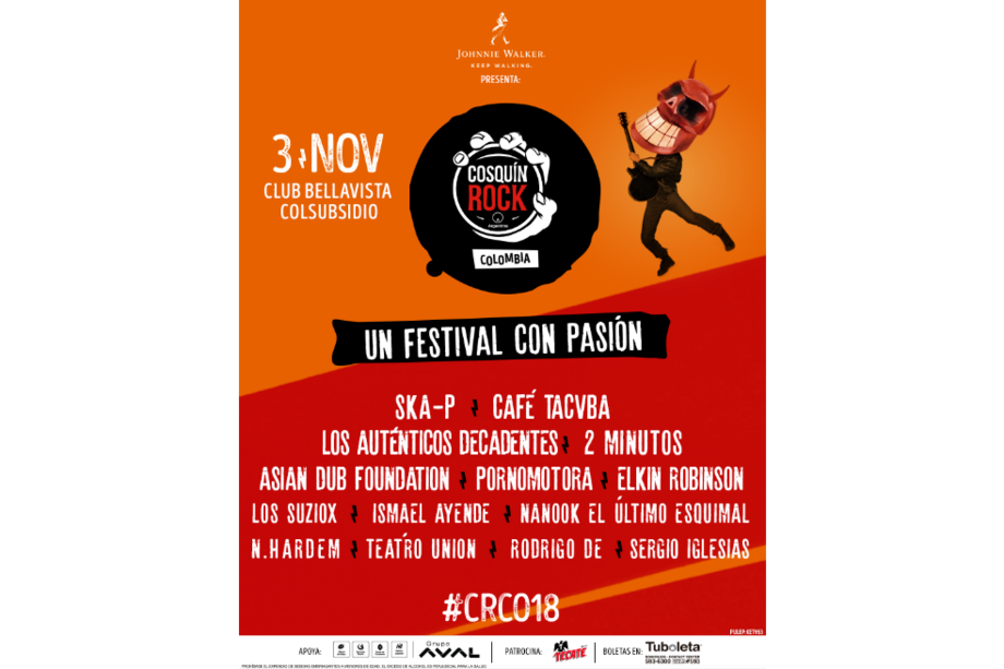 Este es el cartel de la segunda edición del Cosquín Rock Colombia. / Cortesía