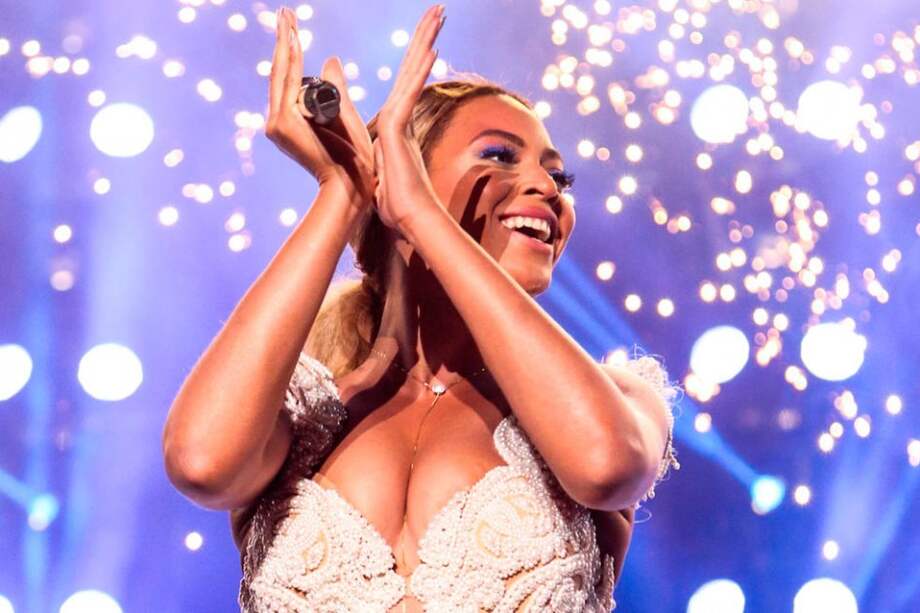 Beyoncé durante su concierto "Mrs. Carter Show" en Medellín.