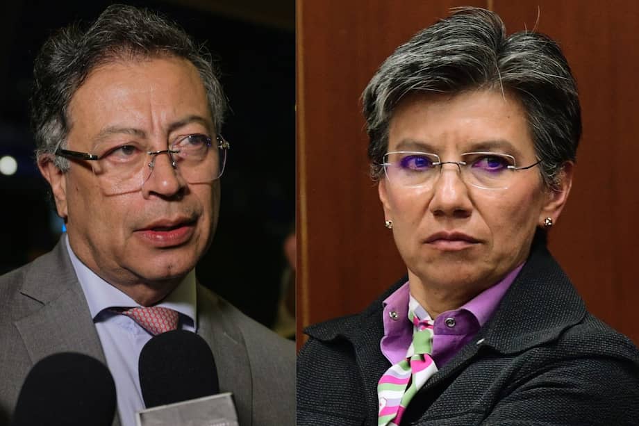 Presidente Gustavo Petro y exalcaldesa de Bogotá Claudia López.