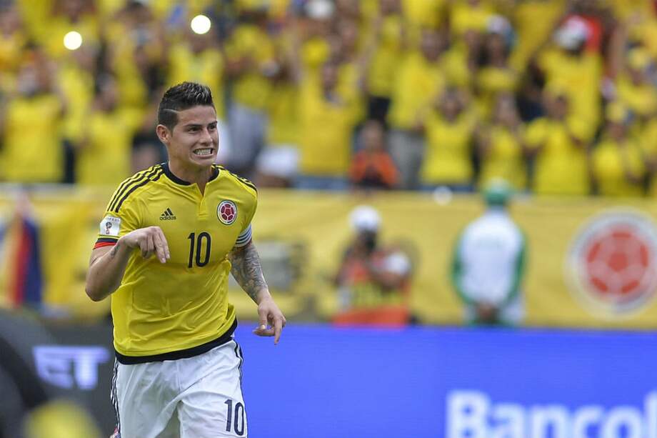 James Rodríguez celebra el gol frente a Bolivia. / AFP