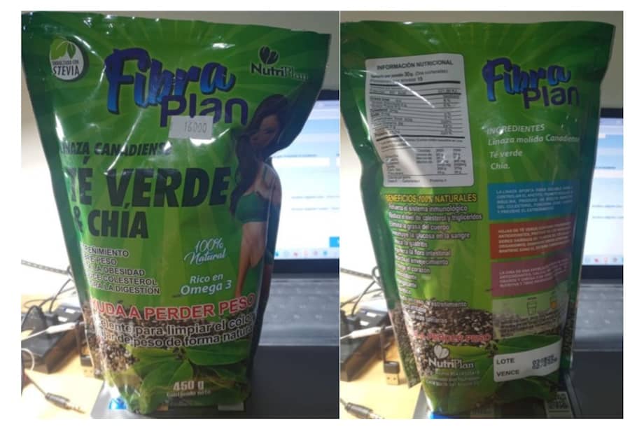 El producto “Linaza Canadiense, Té Verde y Chía”, de la marca Fibra Plan, tiene un registro sanitario falso.