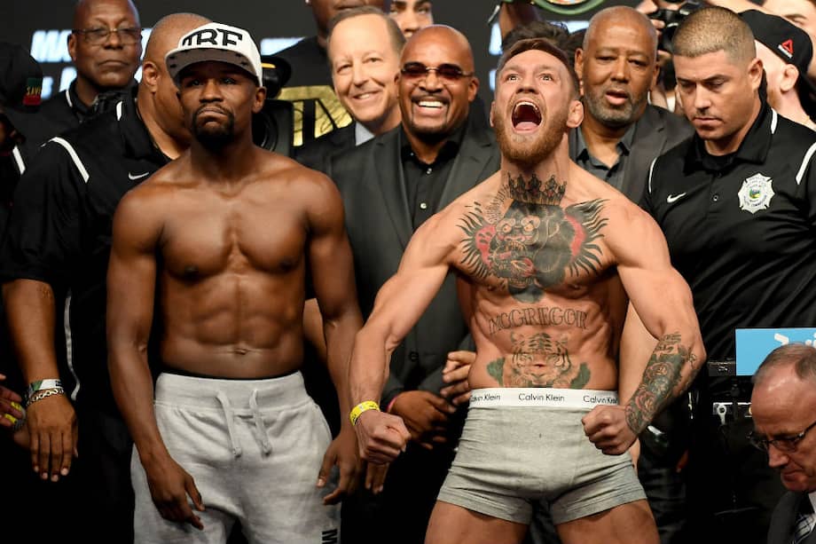 Mayweather y McGregor se enfrentarán este sábado en Las Vegas. / AFP