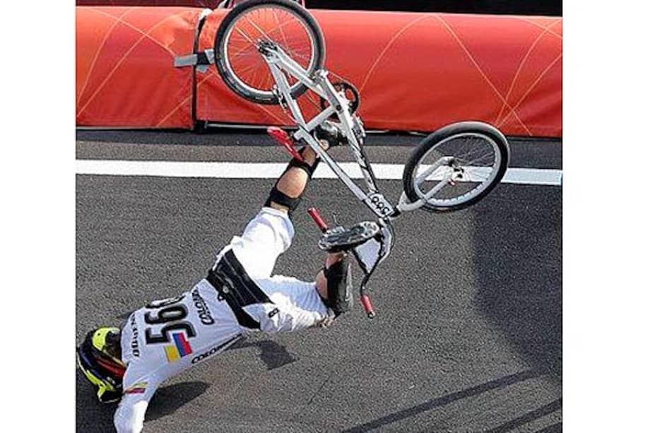 Mariana Pajón y Carlos Mario Oquendo sufrieron caídas en Estados Unidos