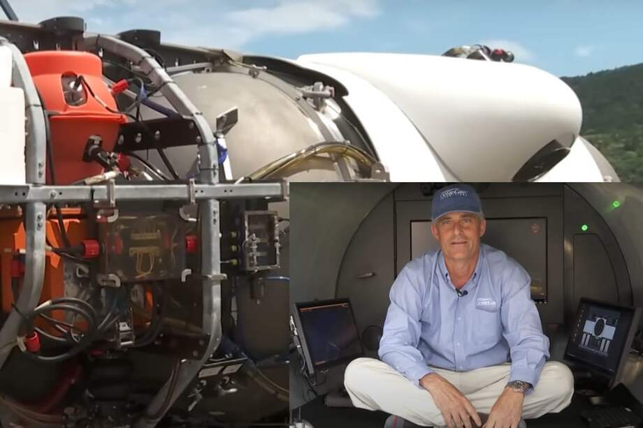 Así se ve por dentro y por fuera el submarino "Titan". Dentro del vehículo inmersivo hay un baño y está equipado con comida y agua. Es controlado por un mando de videojuegos.