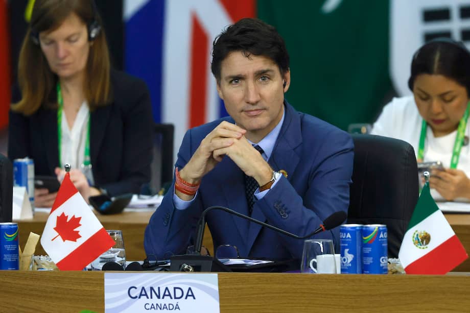 Imagen de archivo del primer ministro de Canadá Justin Trudeau, participando en la Cumbre de jefes de Estado del G20 en Río de Janeiro (Brasil).