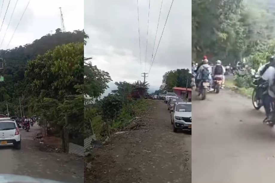 La caravana de carros y moto salió desde la mañana del municipio de El Tarra (Norte de Santander), hacía Ocaña.