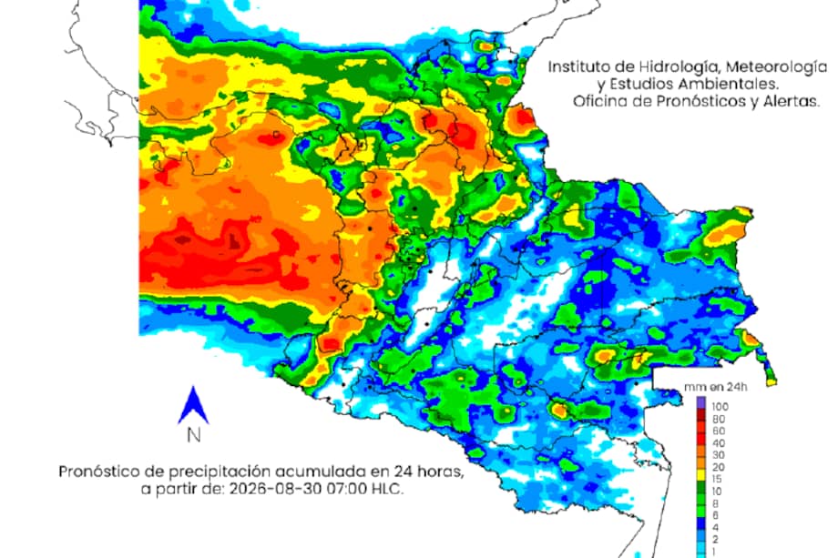 Durante el último fin de semana de agosto se esperan lluvias, principalmente en las regiones Pacífica, Orinoquía y Amazonía.