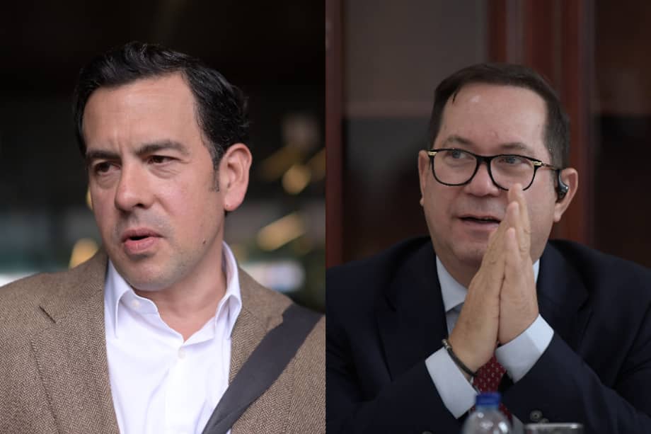 Ministro designado del Interior, Rodrigo Lara Restrepo y presidente del Senado saliente, Lidio García.