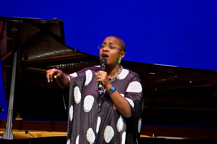 La vocalista Cécile McLorin Salvant se presenta en concierto como parte del DC Jazz Fest el 28 de agosto de 2025 en Washington, DC.