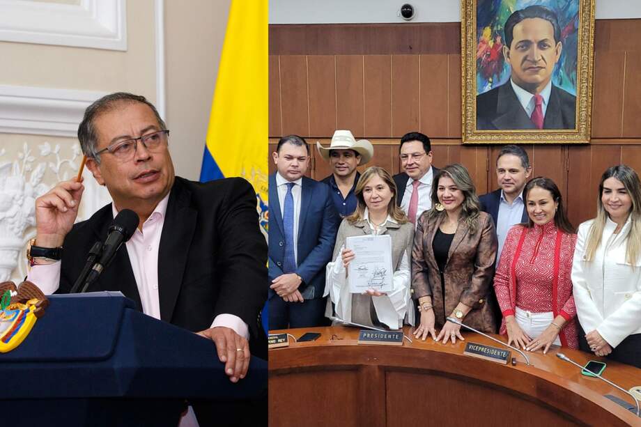 El presidente Petro y los ocho senadores que hundieron la reforma a la salud en la Comisión Séptima del Senado.