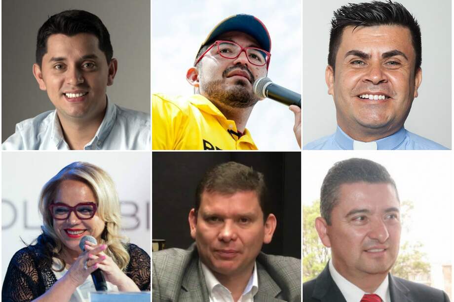 Arriba. Jéfferson Vega, Oswaldo Ortiz y Edilson Huérfano. / Abajo. Claudia Castellano, Jhon Milton Rodríguez y Édgar Espíndola.