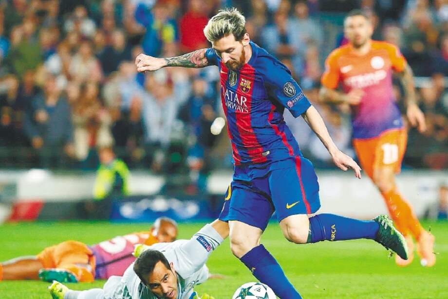 Lio Messi anotó tres golazos este miércoles y completó seis en esta temporada de la Champions. / AFP