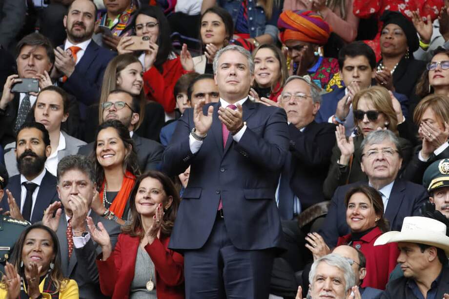 El presidente de Colombia, Iván Duque, durante la conmemoración de los 200 años de la batalla de Boyacá. / EFE