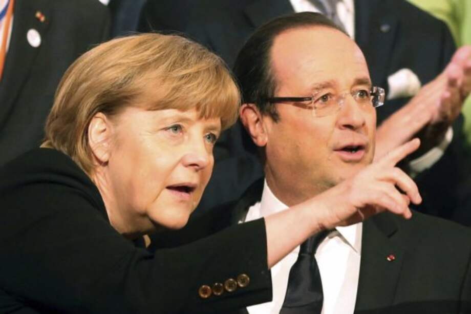 La canciller alemana, Ángela Merkel y el presidente francés, François Hollande./ EFE