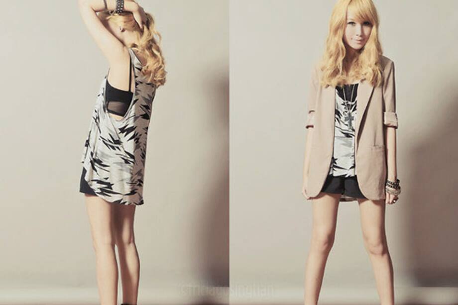 Blazer largo vestido corto