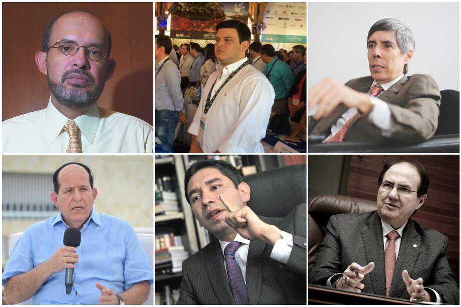 Francisco Ricaurte, Alejando Lyons, Alan Jara, Álvaro Ashton, Gustavo Moreno y Leonidas Bustos. / Archivo El Espectador y Twitter.
