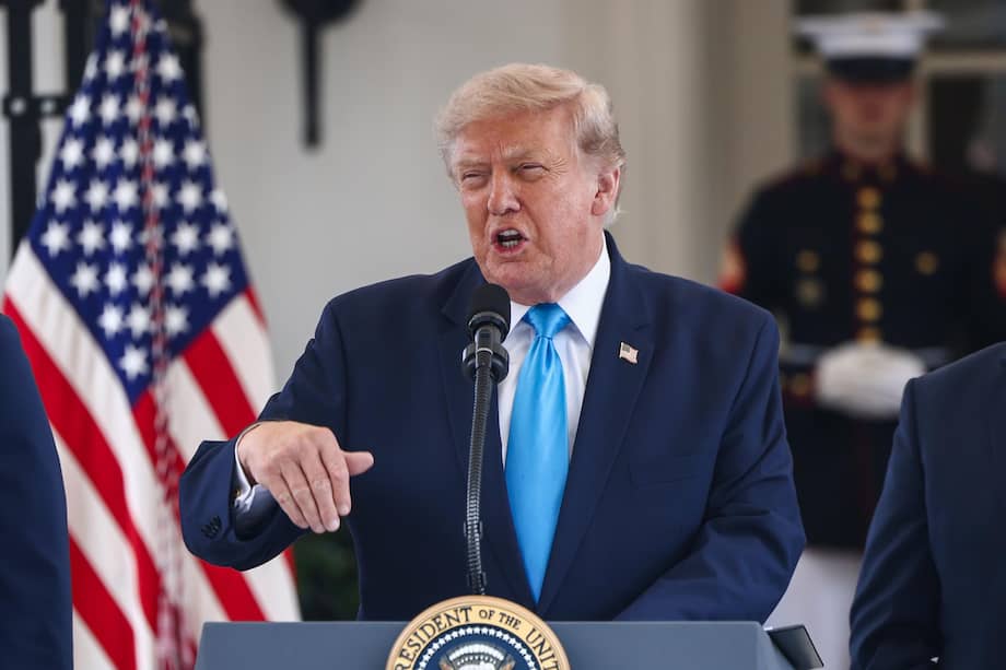 El presidente estadounidense Donald Trump durante un discurso