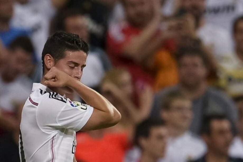 James Rodríguez celebra su tanto contra el Levante. Foto: AFP
