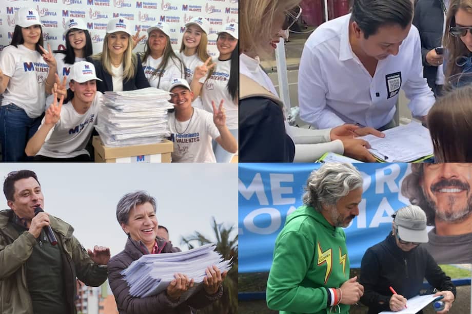 Precandidatos Vicky Dávila, David Luna, Claudia López y Juan Daniel Oviedo.