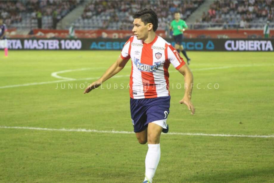 Roberto Ovelar marcó el gol del triunfo del Júnior contra Santa Fe. Foto: Atlético Júnior