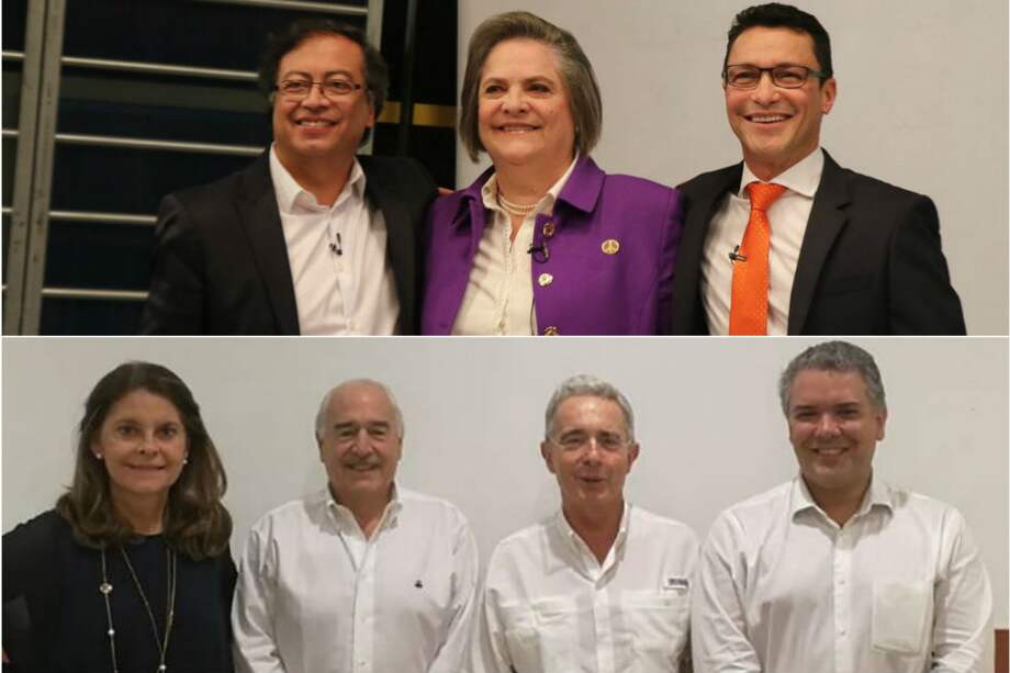 (Arriba) La coalición de los exalcaldes: Carlos caicedo, Gustavo Petro y Clara López. (Abajo) Marta Lucía Ramírez es la candidata de Pastrana. Iván Duque, el candidato de Uribe. / Cortesía