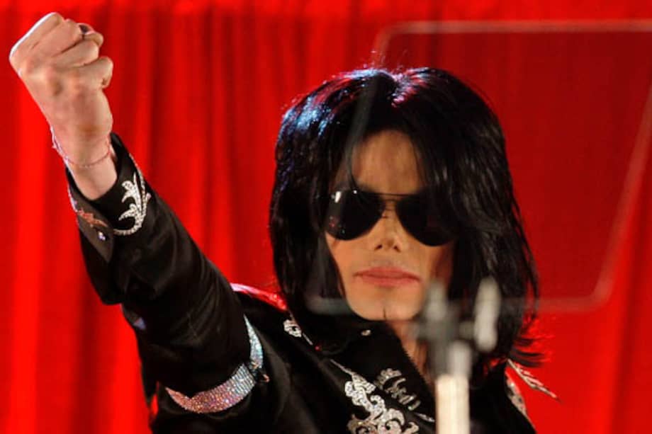 Michael Jackson en la rueda de prensa de la gira "This is it".