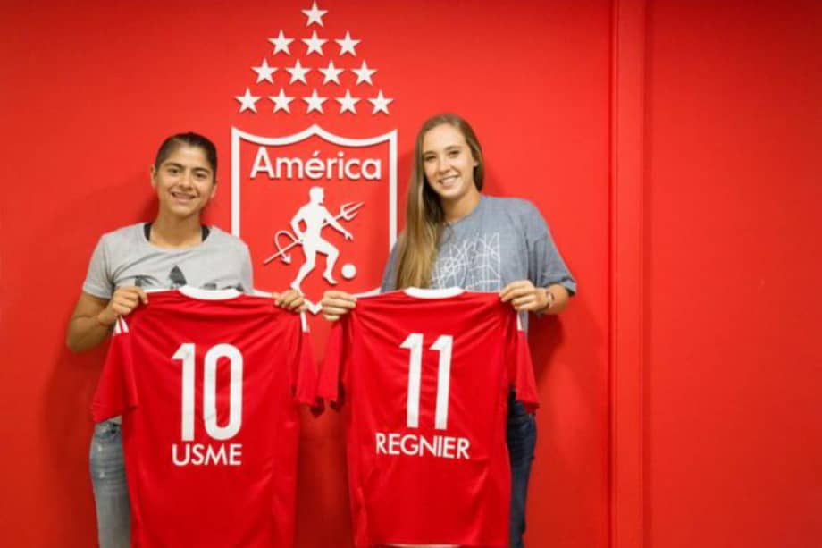Catalina Usme y Nicole Regnier, refuerzos del América de Cali para la Liga Femenina de Fútbol. / América de Cali