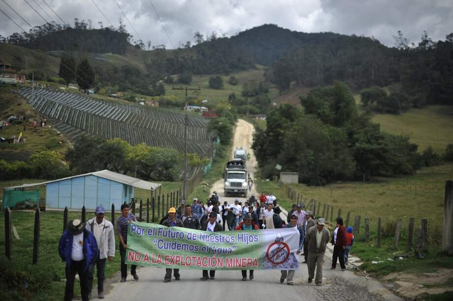 La comunidad realizó una marcha el pasado miércoles de protesta contra la minería.