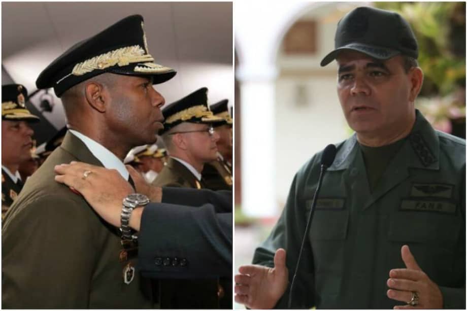 El exgeneral Figueroa cuando fue nombrado director del Sebin y Vladimir Padrino, ministro de Defensa de Venezuela. / Fotomontaje: Twitter/EFE