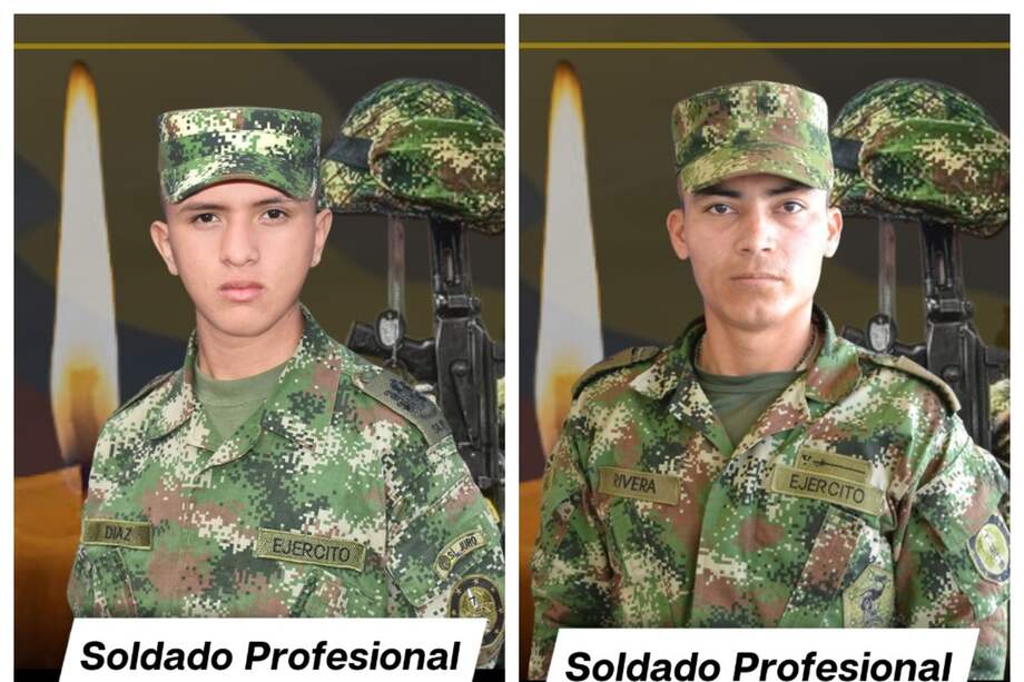 Militares David Díaz y Stiven Rivera, de 20 y 29 años respectivamente.