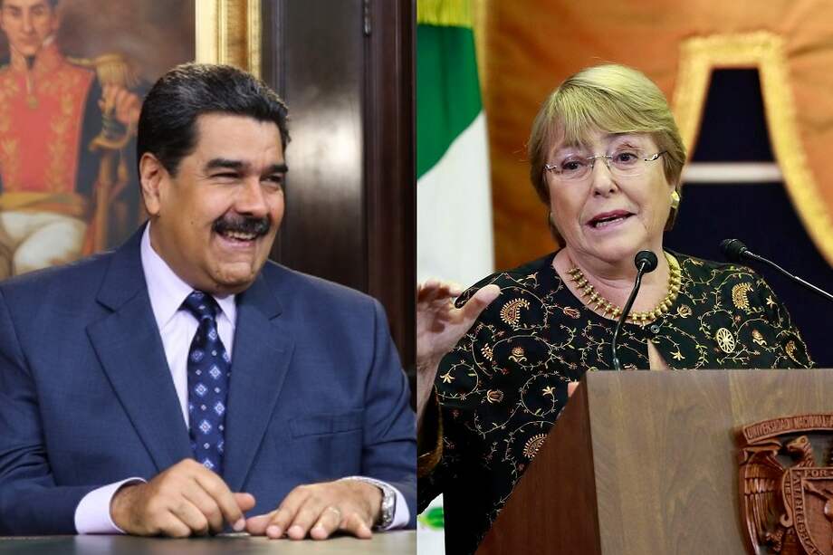 Nicolás Maduro, presidente de Venezuela, y Michelle Bachelet, alta comisionada de la ONU para los Derechos Humanos. / Fotomontaje / AFP - EFE