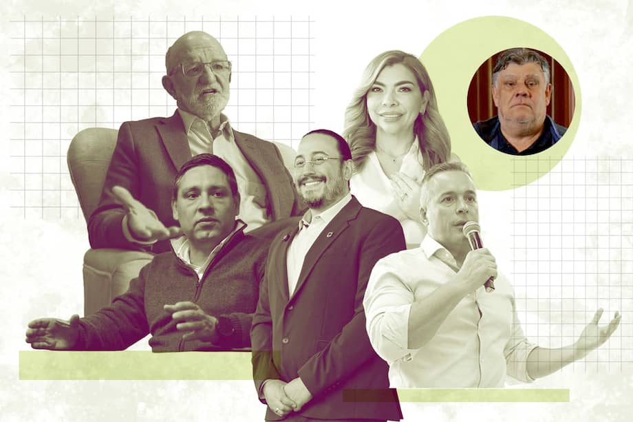 De arriba hacia abajo: Henry Gutiérrez, Mauricio Lizcano, Juan Diego Patiño, Irma Noreña, Diego Patiño Amariles y Mauricio Salazar.