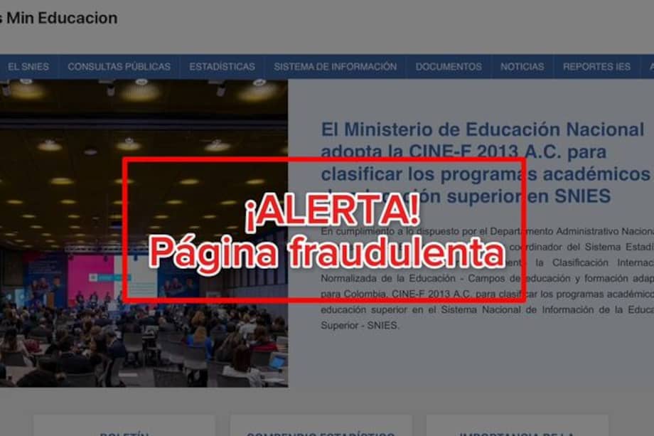 Página fraudulenta que está expidiendo certificados de educación superior.