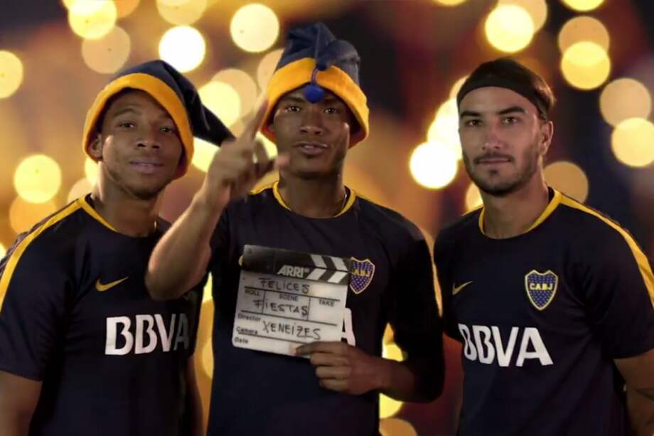 Frank Fabra, Wilmar Barrios y Sebastián Pérez, los futbolistas colombianos de Boca. / @BocaJrsOficial