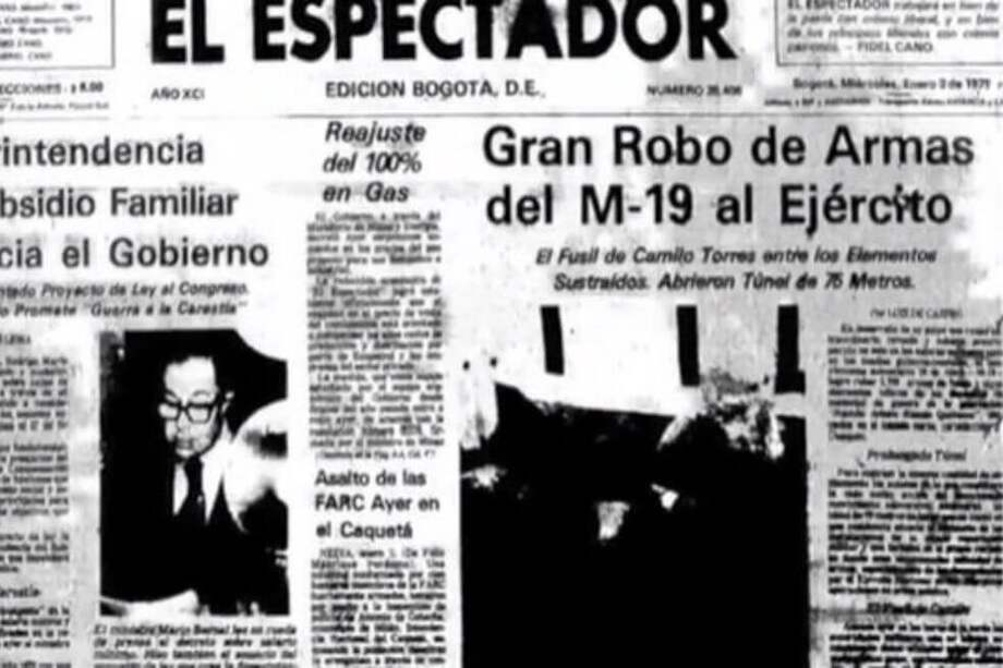 Así tituló El Espectador el robo de armas al Cantón Norte por parte del M-19 el 2 de enero de 1979. / Archivo