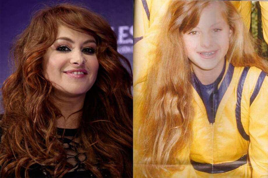 Paulina Rubio, quien se tiñó el pelo de rojo, presume de melena infantil en Twitter. / Efe y Bang Showbiz