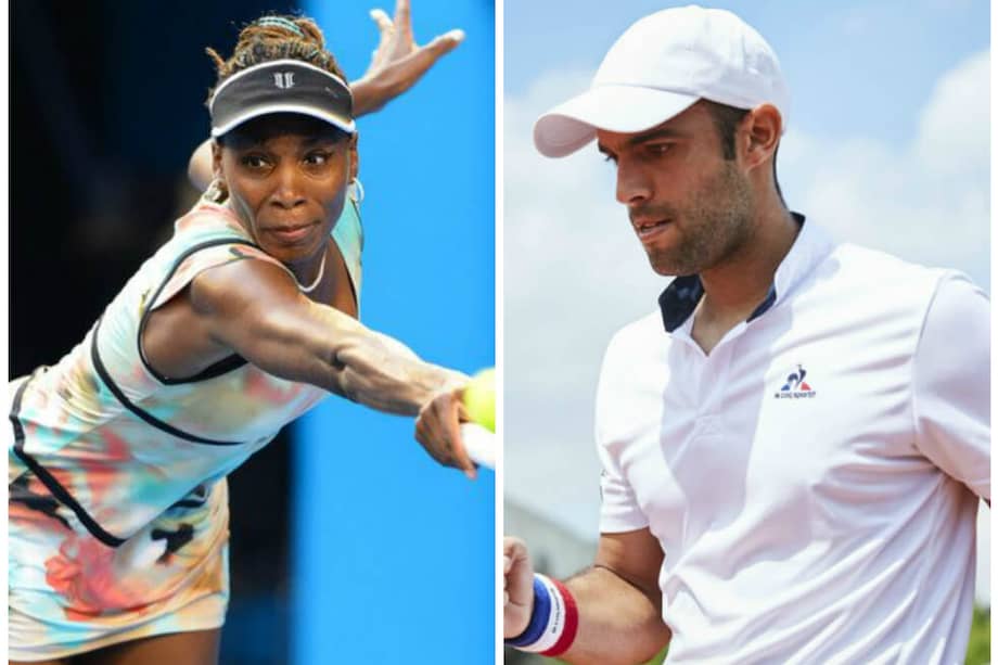 Venus Williams y Juan Sebastián Cabal, pareja en dobles mixtos en el Abierto de Australia. / AFP y Archivo
