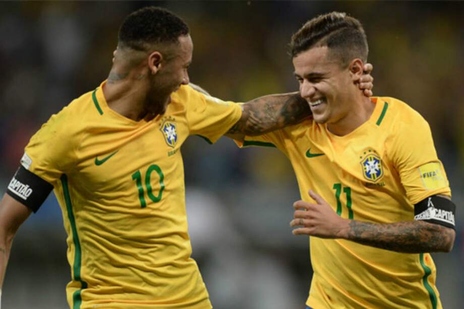 Neymar y Coutinho hacen parte de los convocados de Brasil para el Mundial. / AFP