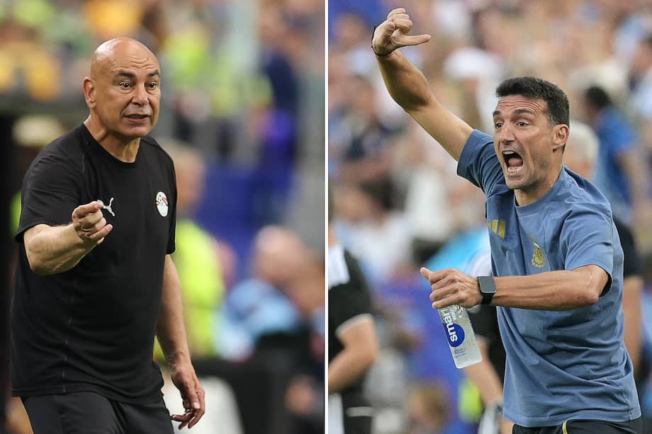 Entrenadores de Egipto y Argentina antes del juego en los octavos de final del Mundial Norteamérica 2026, este 7 de julio, en el Mercedes-Benz Stadium de Atlanta, Georgia, en Estados Unidos.