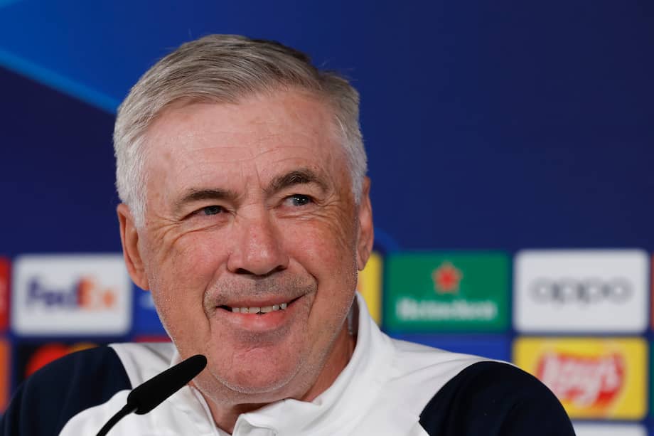 El técnico del Real Madrid, Carlo Ancelotti, durante la rueda de prensa.