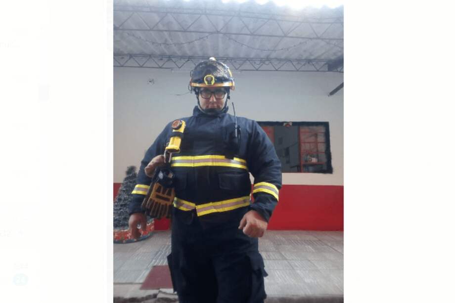 Bombero de Cáqueza, Juan Fernando Mejía. / Cortesía: Bomberos Cundinamarca