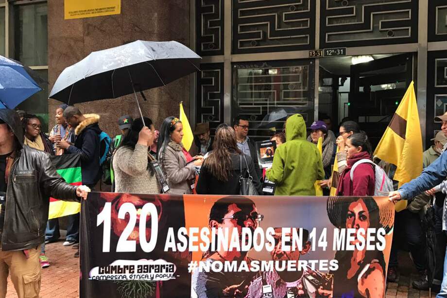 La organización Somos Defensores han registrado el asesinato de 45 líderes sociales en los primeros tres meses del año. / Archivo