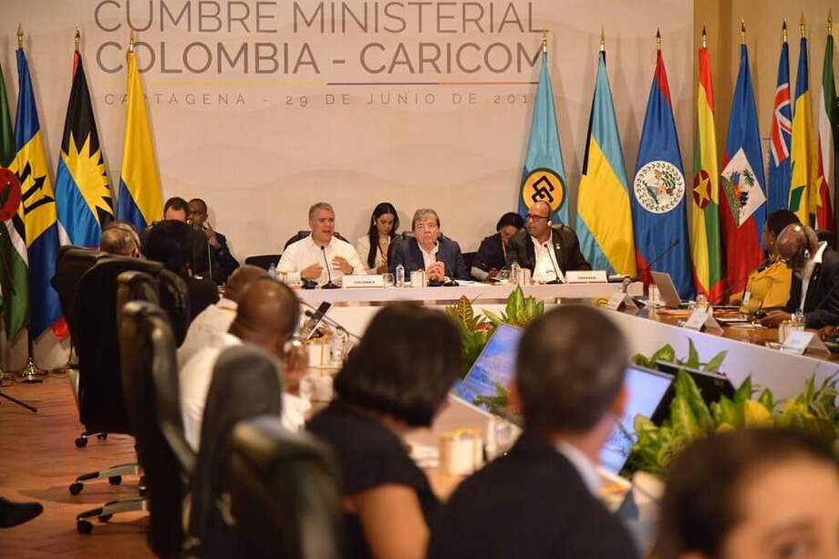 Cancilleres de 15 países participan de la Cumbre de la Comunidad del Caribe en Cartagena de Indias. / Tomada de Twitter: @CancilleriaCol
