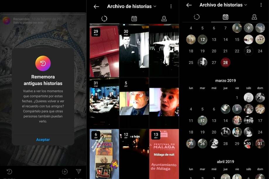Captura nuevo formato de recuerdos en Instagram.
