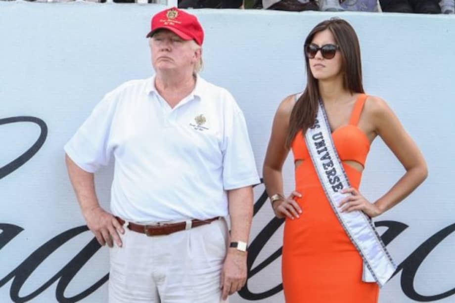 Donald Trump y Paulina Vega. / AFP