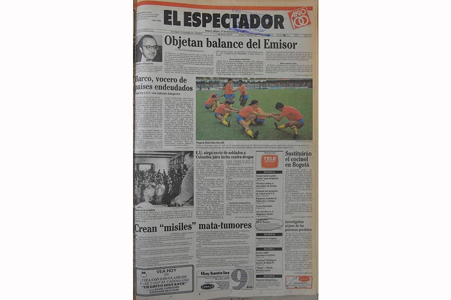 Estas eran las noticias del 27 de septiembre de 1986