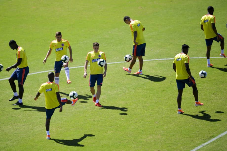 Colombia entrena pensando en el compromiso ante Catar. De ganar aseguraría su clasificación. / AFP