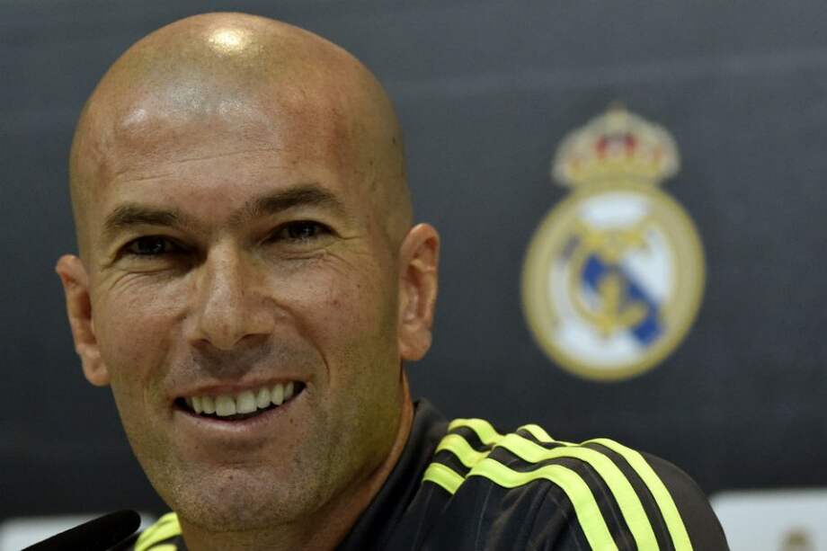 Zinedine Zidane durante la rueda de prensa previo al partido contra el Deportivo. Foto: AFP