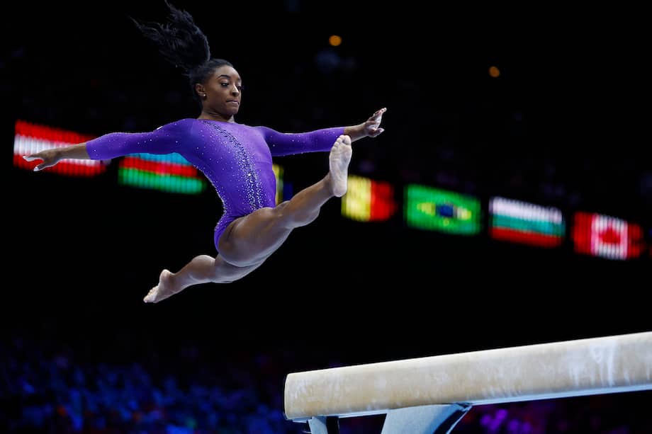 La estética al servicio de Simone Biles, que tuvo una presentación histórica en la viga de equilibrio.