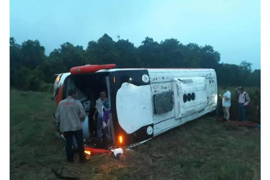 Así quedó el bus. / Policía